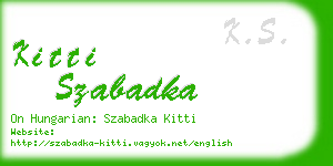 kitti szabadka business card